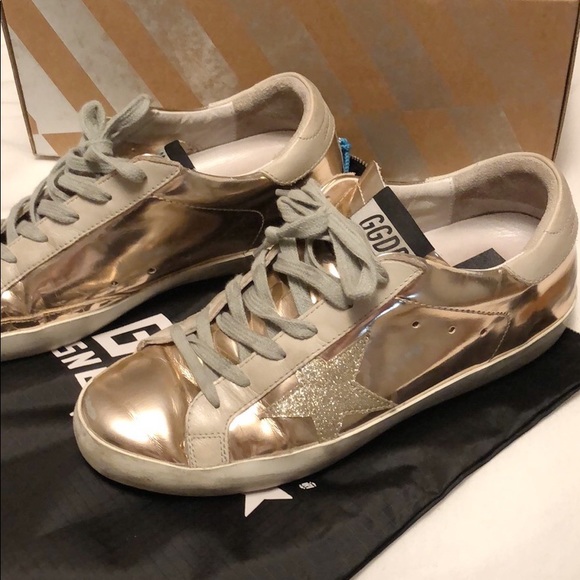 Golden Goose Shoes - Golden Goose Deluxe Brand Rose Gold Sneakers